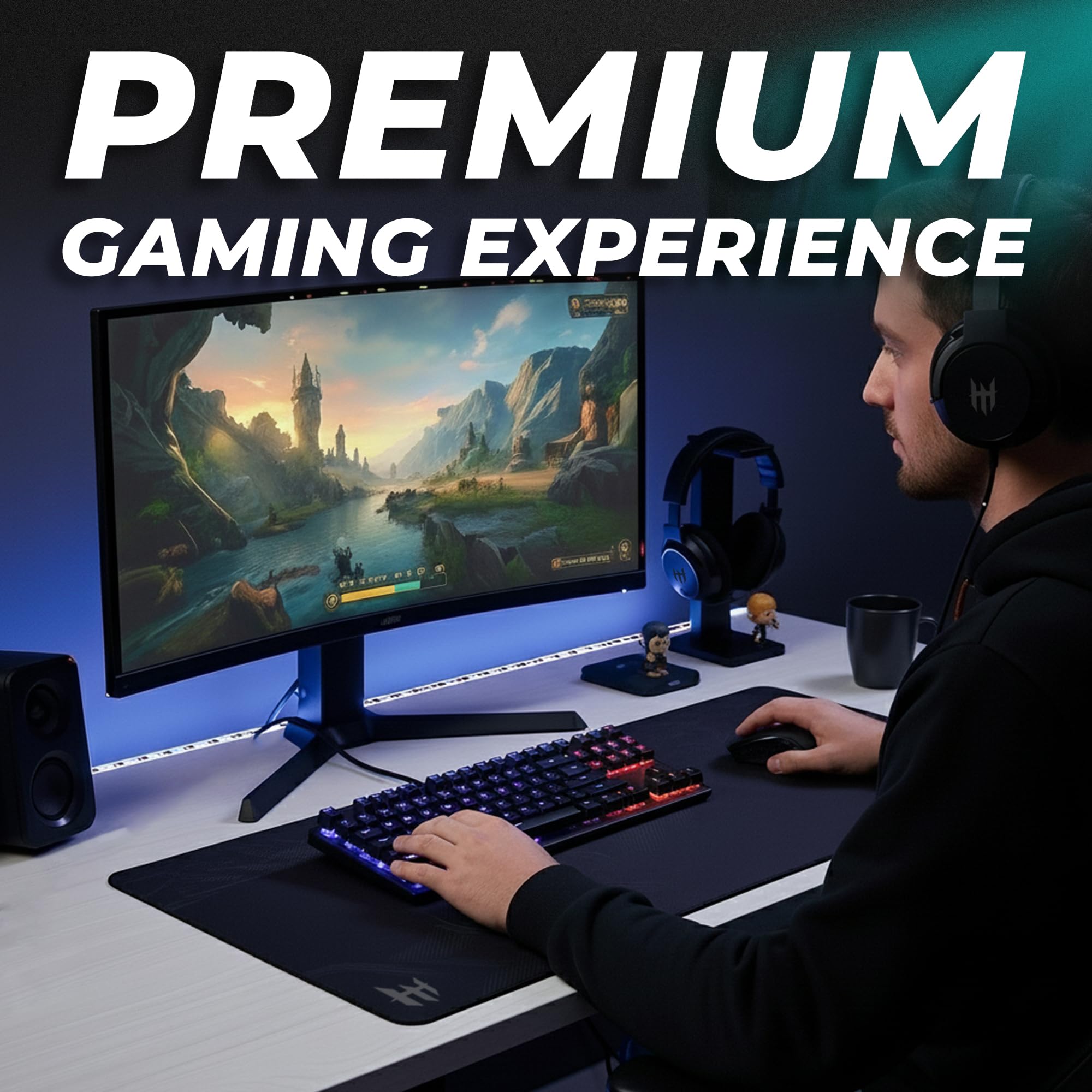 TECWARE Phantom+ 87 Mechanical Gaming Keyboard | RGB LED Backlit | Hot Swappable Wraith Red Switches | 87 Key TKL Layout | Thocky Sound Profile | Detachable USB-C Wired | Black