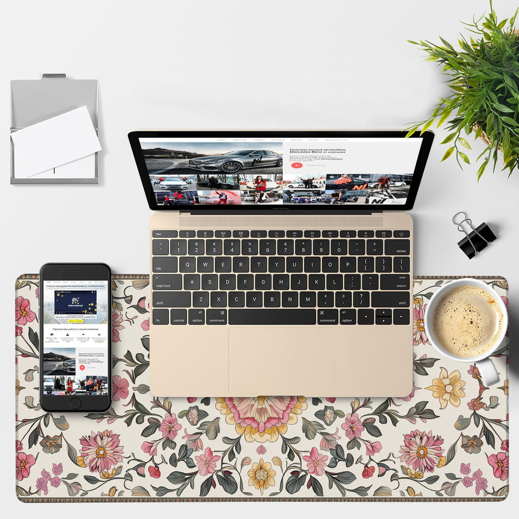 NITAHHHY Elegant Carpet Gaming Mouse Pad 3mm Thick Stitched Edge Waterproof Non-Slip Large Computer Keyboard Mouse Mat,Suitable for Office Entertainment Decorative Desk Pad 35.4 x 15.7 Inches