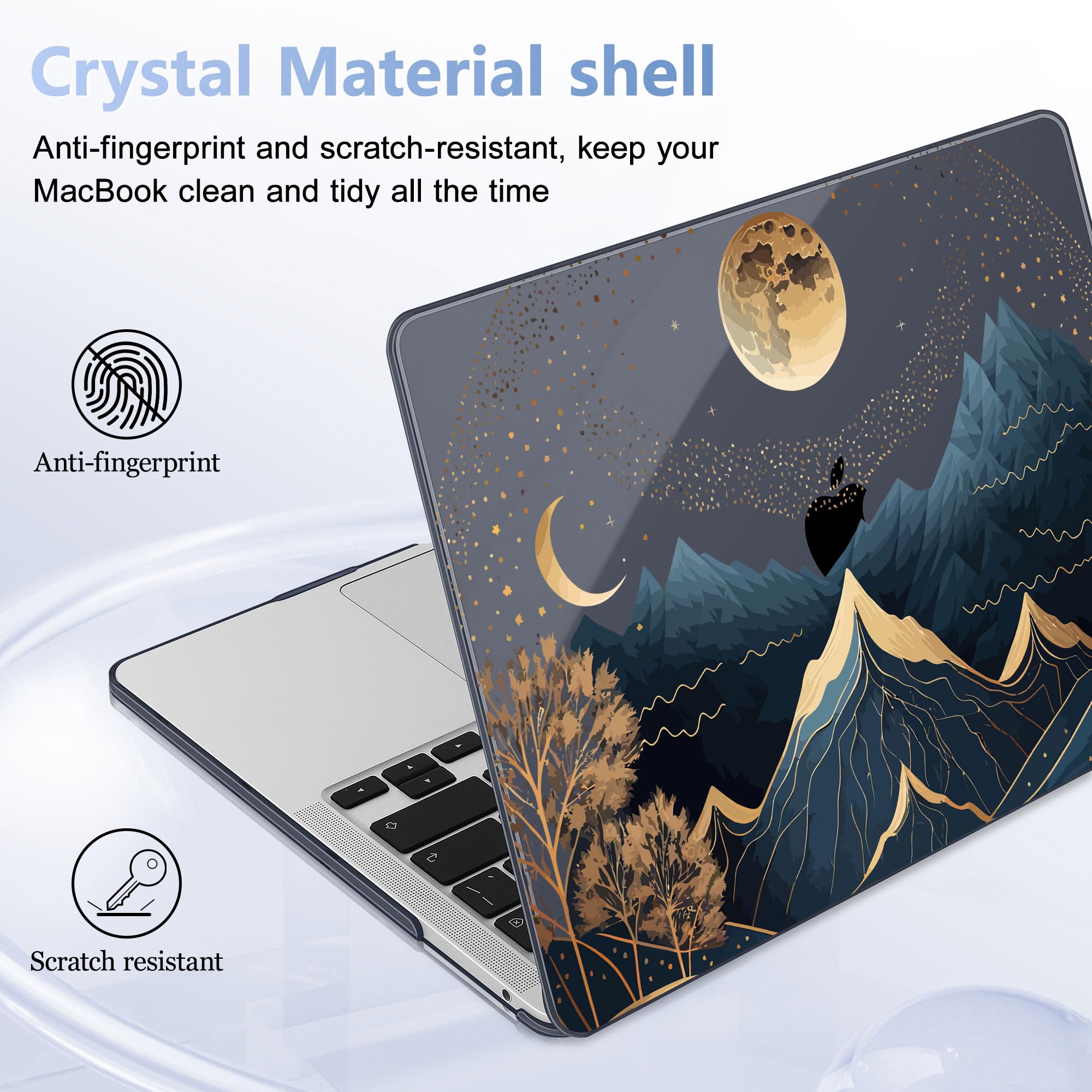 May Chen Compatible with MacBook Pro 13 inch Case with Touch Bar 2022 2021 2020 Release A2338 M1/M2 A2251 A2289, Plastic Hard Shell Case with Keyboard Cover, Traditional