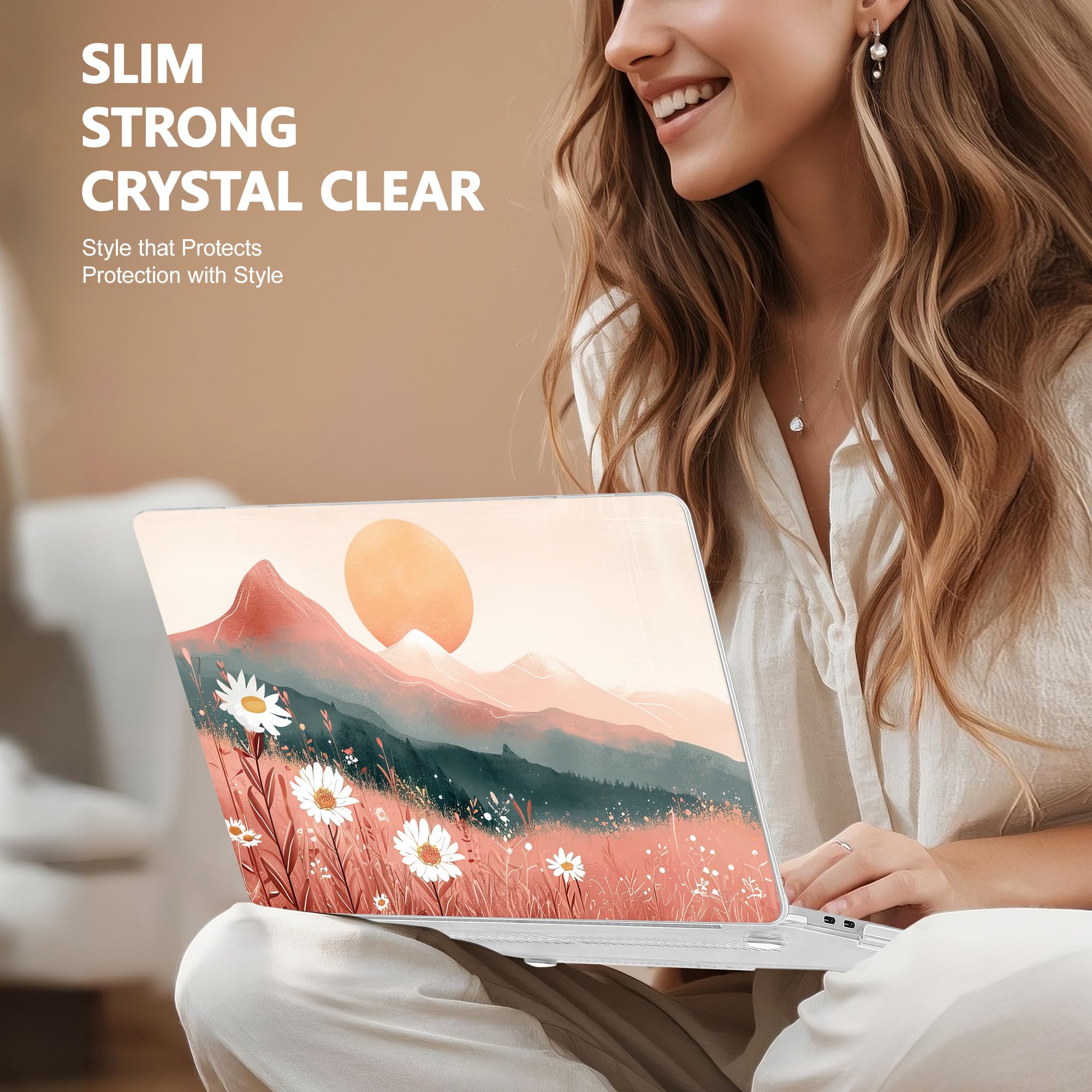 Lepeoac Case for MacBook Pro 13 inch Case M2 2022-2016 A2338 M1 A2251 A2289 A2159 A1989 A1708 A1706, Plastic Hard Shell + Keyboard Cover + Dust Plug, Mountains