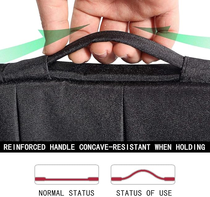 Voova Laptop Sleeve Carrying Case 15.6 16 Inch,Slim Computer Cover Bag Compatible with MacBook Pro 15/16, Dell xps 15,15-16 Inch HP Dell Asus Acer Laptop, Black