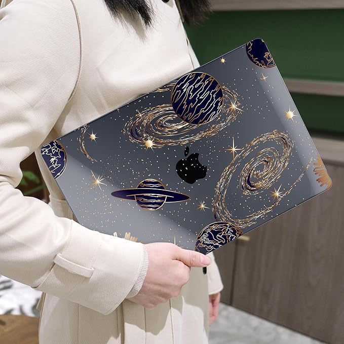 MEEgoodo Case for M4/M3/M2 MacBook Air 13.6 inch Case 2025 2024 2022, Fit Model A3240/A3113/A2681, Laptop Hard Shell with Keyboard Cover Compatible with MacBook Air 13 inch, Planets & Galaxies