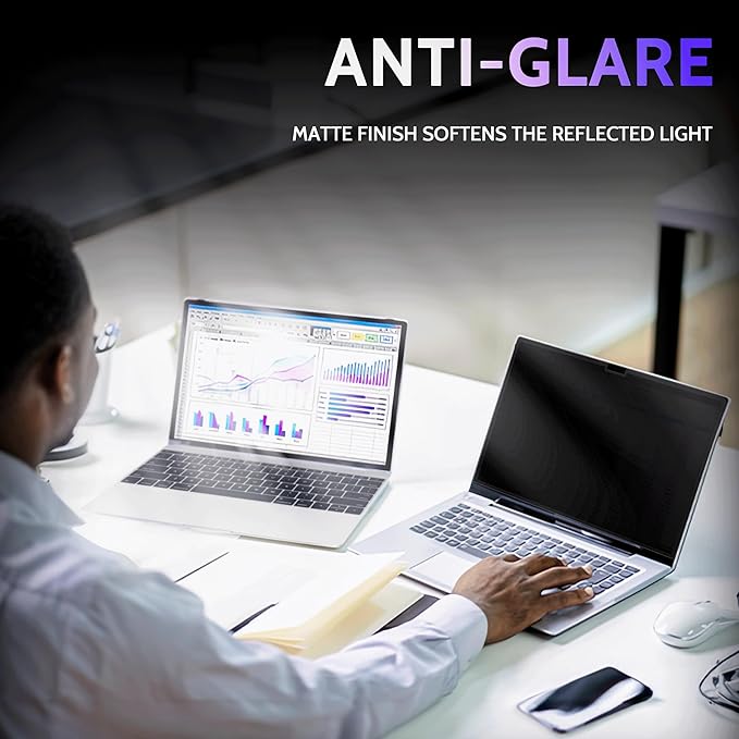 Privacy Screen for 14.4 Inch Surface Laptop Studio 2/1, MagicSuction™ Removable Anti Spy Black Protector, Glare Blue Light Filter for Microsoft Laptop Computer Monitor