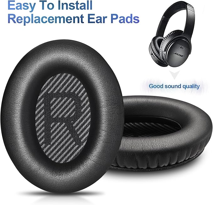 Thcbme Replacement Earpads for Bose Headphones, Bose Quietcomfort 35 Replacement Earpads, Black