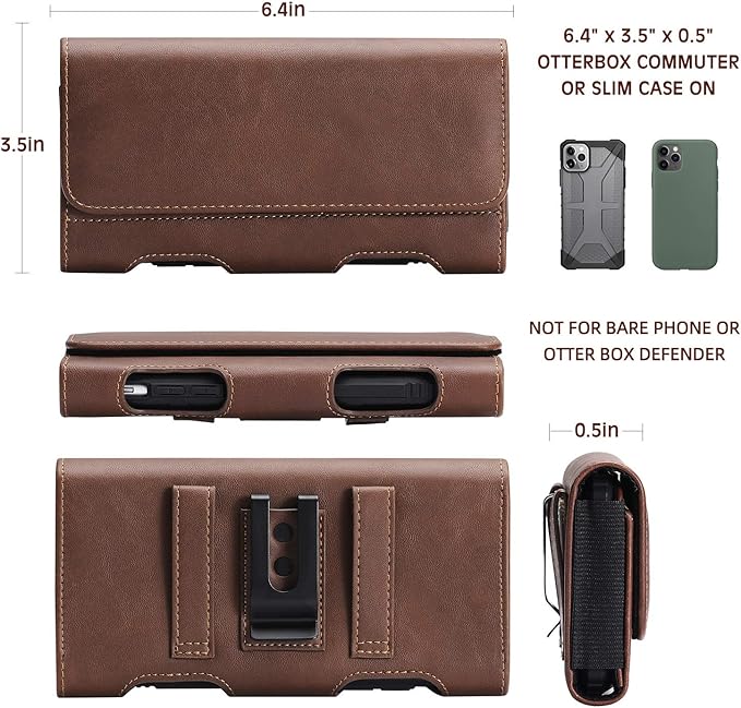 BECPLT Galaxy S24 FE S23 S21 5G Belt Case for Samsung S24+ S23+ S22+ S21+ Leather Pouch Holster With Belt Clip Loops S20 FE S20 Plus S10 S9 S8 (Brown)