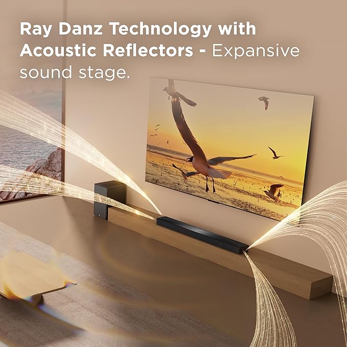 TCL Q65H Q Class 5.1 Channel Sound Bar with Dolby Atmos, DTS:X, Ray Danz Technology, Wireless Subwoofer, Wireless Surround Speakers, and Bluetooth Music Streaming
