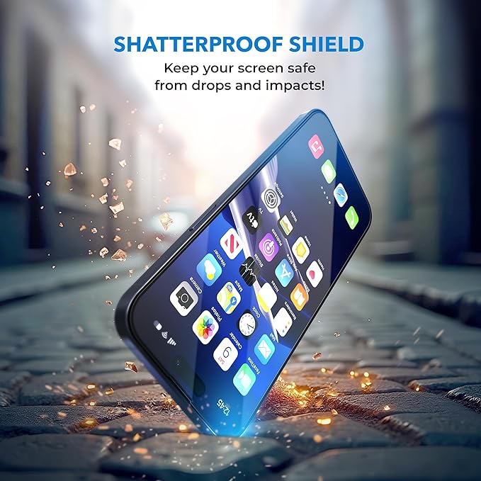 Deppa |2 Pack| Anti-Blue Light Screen Protector for iPhone 16e/14/13Pro/13 (6.1') | Scratch Resistant Tempered Glass | 3D Edge to Edge Coverage | Easy Installation Kit | Eye Safeguard TÜV Certified