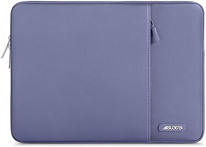 MOSISO Laptop Case 14 inch, 14 inch Laptop Sleeve Compatible with HP Lenovo Dell ASUS Acer, HP Stream, Dell Latitude, Lenovo IdeaPad, Polyester Vertical Computer Sleeve Bag with Pocket, Lavender Gray