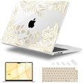Lepeoac Case for 2026/2025/2024/2023 MacBook Air 15-inch Laptop Release M5 A3448 /M4 A3241 /M3 A3114 /M2 A2941, Stylish Protective Hard Shell Cover for MacBook Air 15.3 inch - Gold Rose Flowers