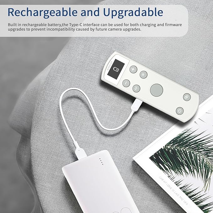 AODELAN Rechargeable Wireless Shutter Release for Canon Camera Remote Control Zoom Focus Compatible with R50,G7X Mark III,R6 Mark II,R5,R6,R7,M6 Mark II,M200,M50,90D,200D,Replace Canon BR-E1(White)