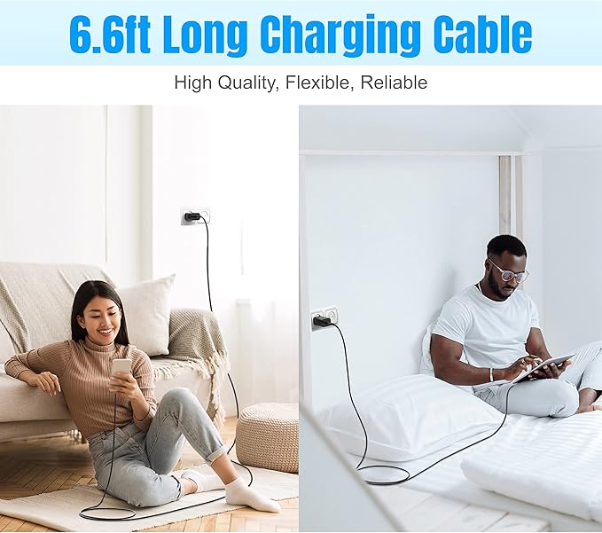 Phone 15 16 Charger, 2-Pack 30W Super Fast Charging, USB C Block Type C Cable Cord 6.6ft for iPhone iPhone 16,16 Plus,16 Pro,16 Pro Max, iPhone15, iPad Pro 12.9/11, Galaxy S24,S23,S22,S21