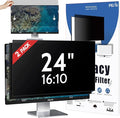 [2 Pack] 24 Inch Privacy Screen for Computer Monitor 16:10 Aspect Ratio, Eye Protection Anti Blue Light Glare Shield, 24inch Removable Black Blackout Anti Spy Desktop Security Private Filter