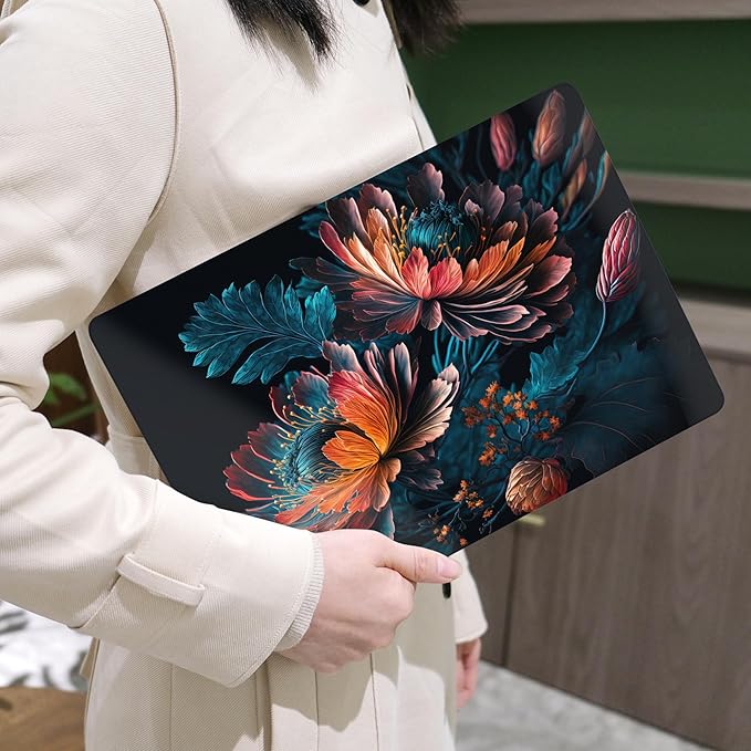 MEEgoodo for M4/M3/M2 MacBook Air 15.3 inch Case 2025 2024 2023, Case Fit Model (A3241/A3114/A2941) for MacBook Air 15 inch, Laptop Hard Shell with Keyboard Cover, Bunch Flowers