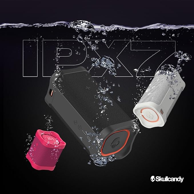 Skullcandy Terrain XL Wireless Bluetooth Speaker - IPX7 Waterproof Portable Speaker, 18 Hour Battery, Nylon Wrist Wrap, True Wireless Stereo (Red)