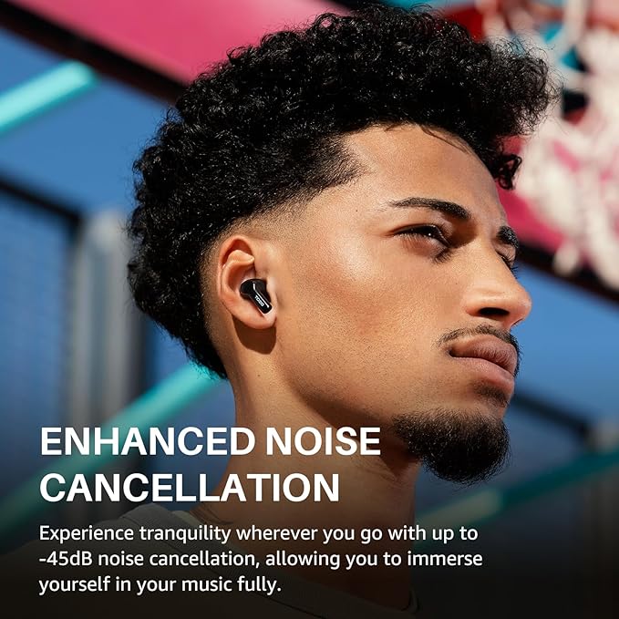 TOZO Hybrid Active Noise Cancelling Wireless Earbuds with 6 Mics AI Clear Call Ear Buds 55H Playtime with LED Display 32 Preset EQs via APP Bluetooth 5.3 IPX8 Waterproof in Ear Headphones