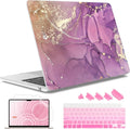 May Chen for MacBook Air 13.6 inch Case A3240 M4 A3113 M3 A2681 M2 with Retina Dispaly, 2025 2024 2023 2022 Release, Plastic Hard Shell Case with Screen Protector & Keyboard Cover, Purple Marble