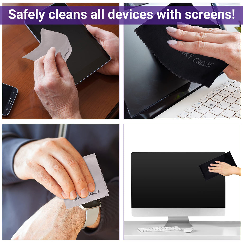 Swanky Computer Screen Cleaner Kit: Set of Electronic Cleaner Spray Microfiber Cleaning Cloth for Tv Cleaner - Ipad Screen Cleaner - iPhone Cleaner - Monitor Cleaner - Laptop Cleaner (2 Oz, 6-Pack)