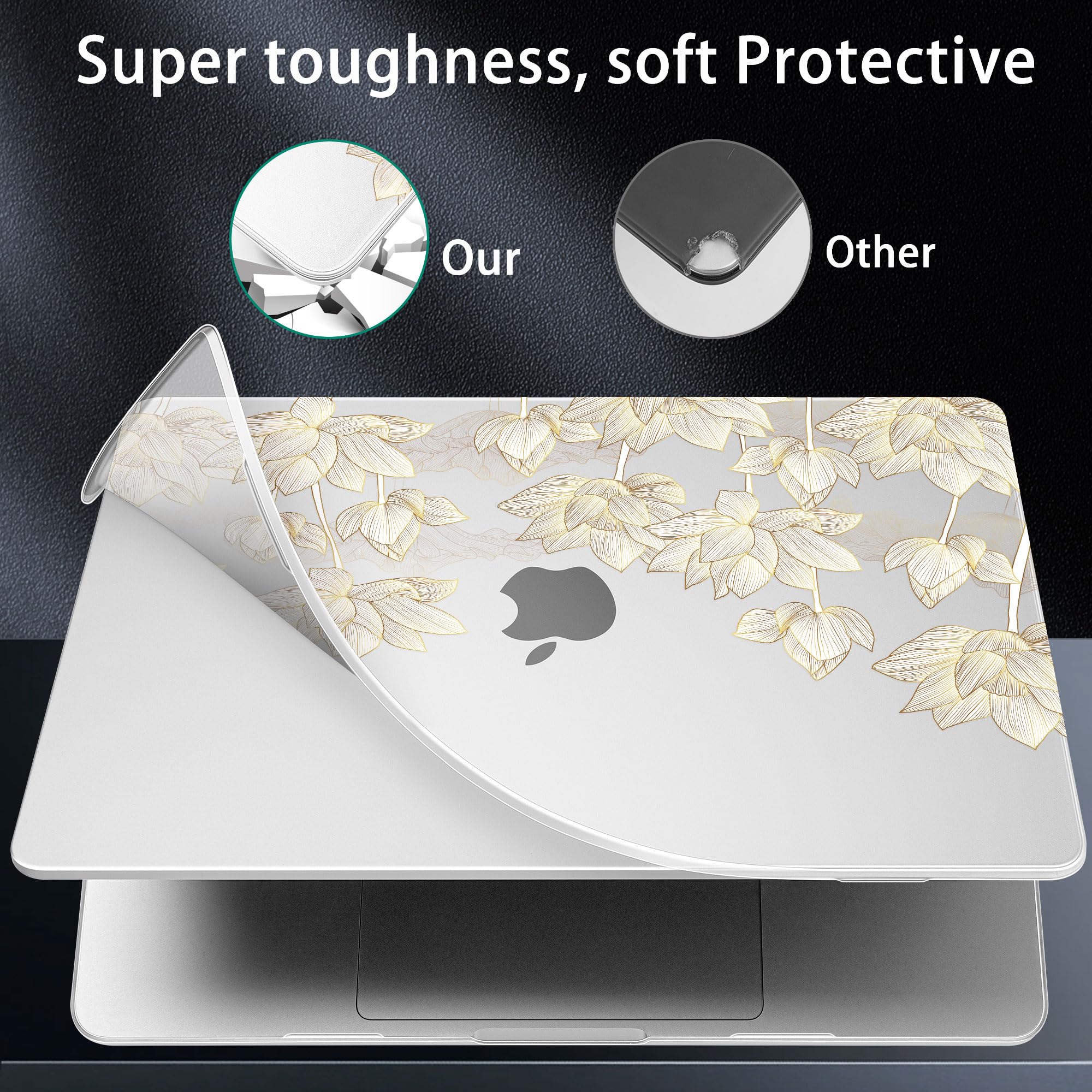 Lepeoac Case for 2026-2021 MacBook Pro 16-inch M5/M4/M3/M2/M1, Lotus