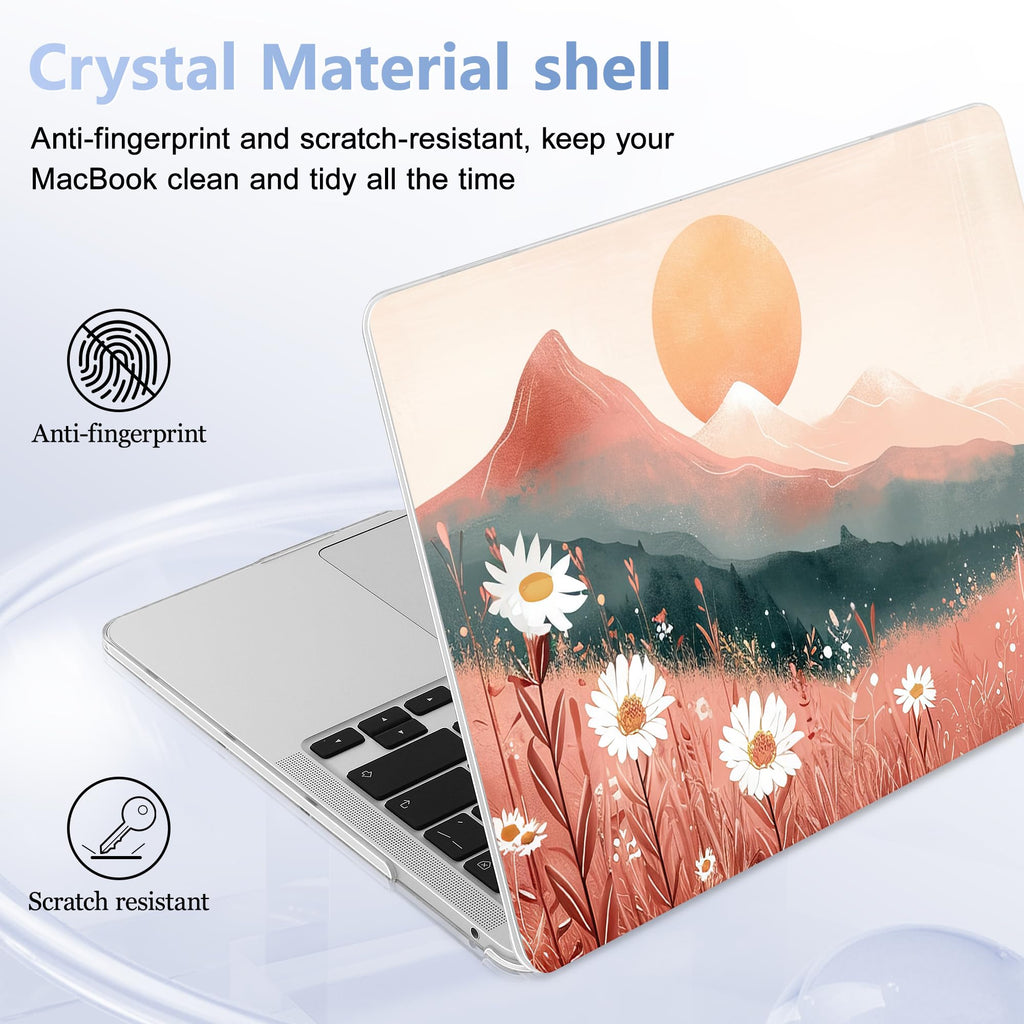 Lepeoac Case for MacBook Pro 13 inch Case M2 2022-2016 A2338 M1 A2251 A2289 A2159 A1989 A1708 A1706, Plastic Hard Shell + Keyboard Cover + Dust Plug, Mountains