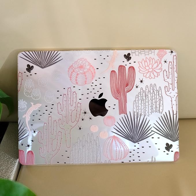 MEEgoodo Case for MacBook Air M4/M3/M2 13.6 inch 2025 2024 2022, Fit Model A3240 A3113 A2681, Compatible with MacBook Air 13 inch, Laptop Hard Shell Case with Keyboard Cover, Cacti