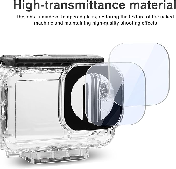 FitStill 196FT/60M Underwater Waterproof Case with Magnetic Quick Release Interface Compatible with DJI Osmo Action 5 Pro Action 4 Action 3,Protective Cover Invisible Diving Action Shell Accessory Kit