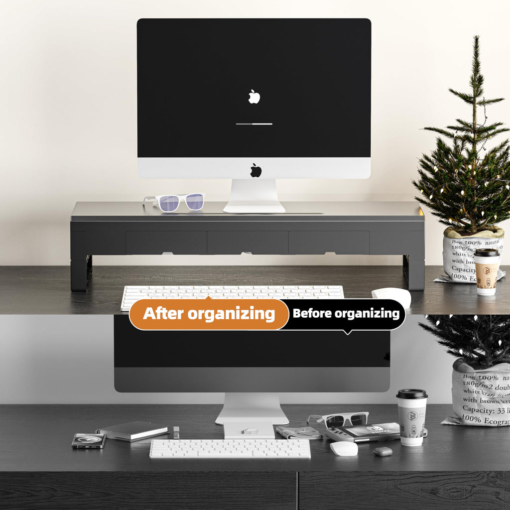 GECKOSTROLL Computer monitor stand (Basic Version, 700mm Drawer)