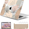 May Chen Compatible with MacBook Pro 13 inch Case 2022 2021 2020 Release Models A2338 M2 M1 A2251 A2289, Hard Hard Shell Case with Keyboard Cover for MacBook Pro 13 inch, Flowers and Leaves