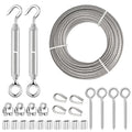 TooTaci 3/16 Wire Rope Kit with M8 Turnbuckles for Cables Wire, 50ft Stainless Steel Cable, Clamps and Thimbles, 7x19 Strands Heavy Duty Aircraft Cable for Zipline, Deck Railing, Shade Sail
