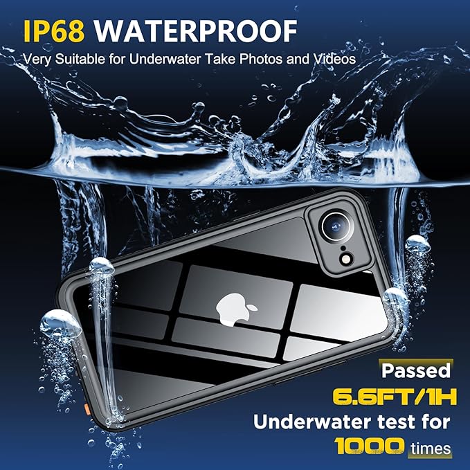 SPIDERCASE for iPhone 16e Case Waterproof,Built-in Screen & Camera Lens Protector[IP68 Underwater] [Military Grade Shockproof] Cell Phone Home Button Stickers, Purple/Clear