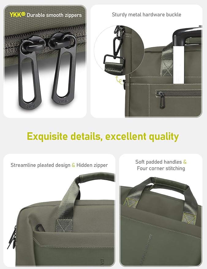 15-16 Inch Laptop Shoulder Bag Business Briefcase Water Resistant Computer Messenger Bags Compatible with MacBook Pro 16, MacBook Air 15 M4, HP, Dell, ASUS Notebook, Green