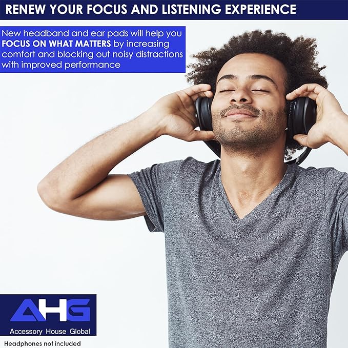 Replacement QC Ear Pad and Headband Pad Kit Cushion. Compatible with Bose QuietComfort (2023) QC45 QCSE QC35 II Wireless Noise Cancelling Headphones (Black) Easy DIY Fit