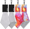 2 Sided Glasses Cleaner & Polishing Cloths,Portable Eye Glass Cleaning Cloths with Pouch, Microfiber Glasses Cleaning Cloth Keychain for Glasses Lenses Screens Cameras iPad iPhone, Mixcolor,4X 6-Inch