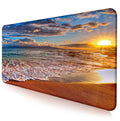 Sunset Beach Large Gaming Mouse Mat with Stitching Edges, Office Desk Mat