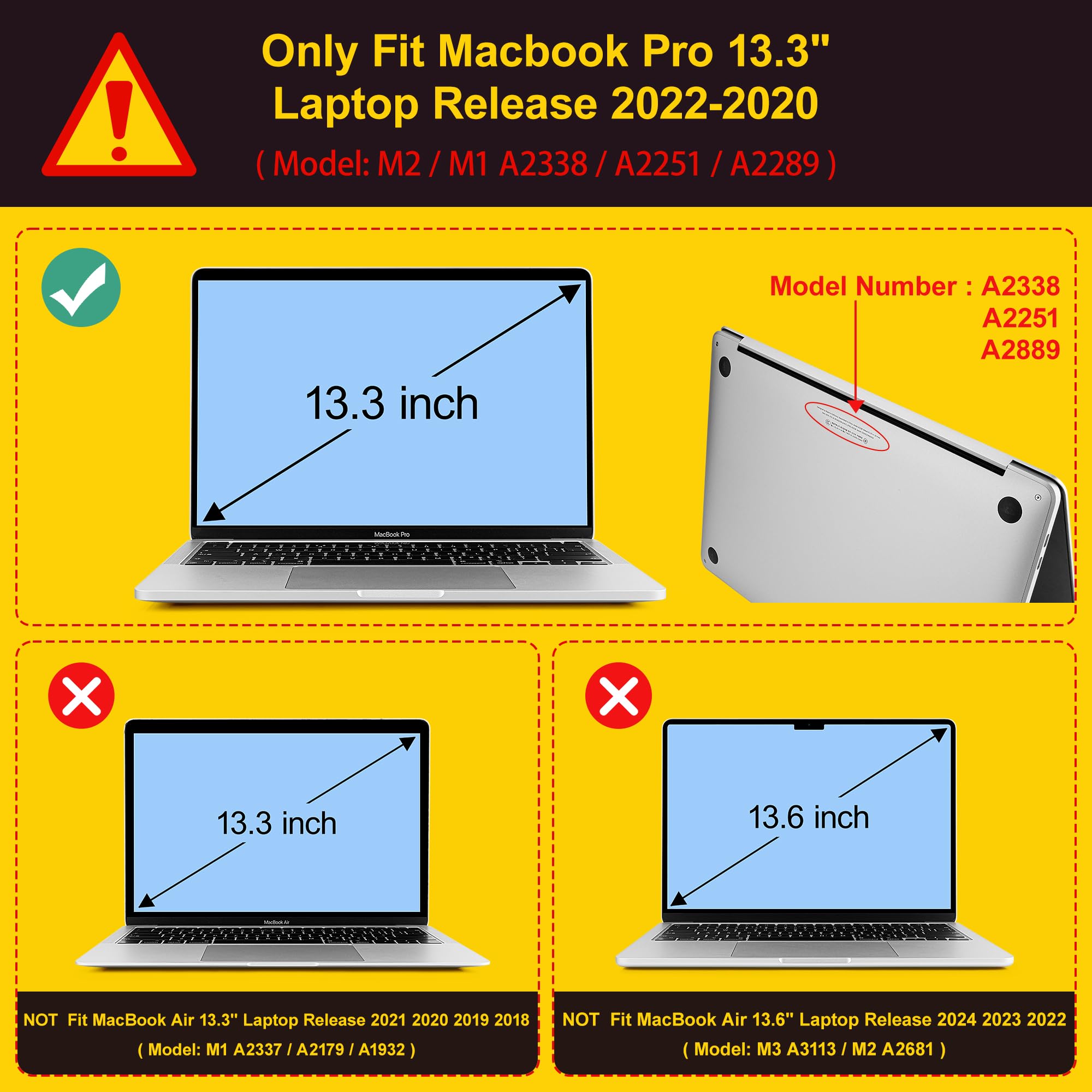 Lepeoac Case for MacBook Pro 13 inch Case M2 2022-2016 A2338 M1 A2251 A2289 A2159 A1989 A1708 A1706, Plastic Hard Shell + Keyboard Cover + Dust Plug, Bow