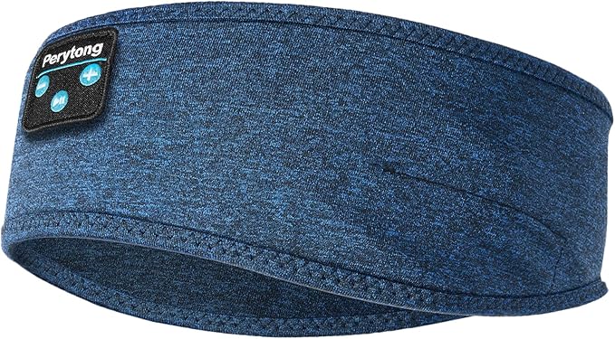 Perytong Sleep Headphones, Headband Headphones 10Hrs Bluetooth Headband with Soft Cozy Earbuds Comfortable Sleeping Headphones for Side Sleepers, Sleep & Lounge Gift Idea for Women Men
