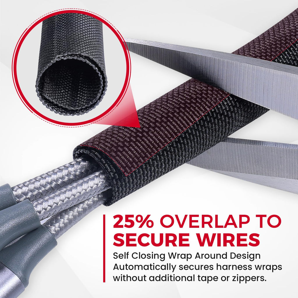 Sonoreboom Automotive Mesh Woven Wire Sheathing Split Wire Loom 1/4"-18ft