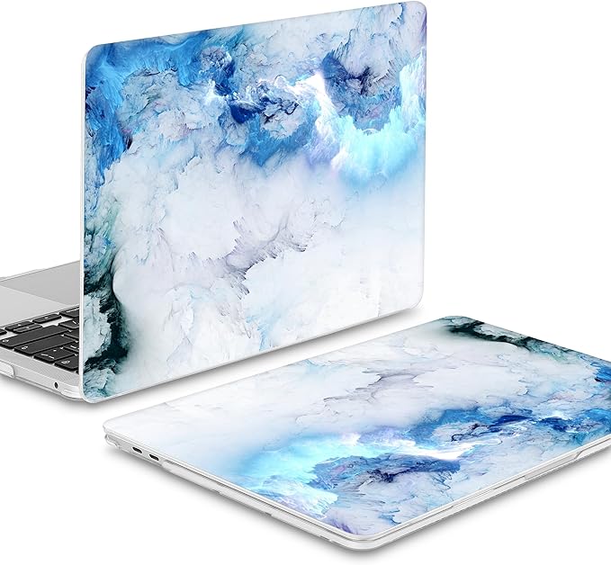 Mektron for MacBook Pro 13-inch Case 2022 2021 2020 Release A2338 M2 M1 A2289 A2251, Printed Plastic Hard Shell Cover for MacBook Pro 13.3-inch Touch Bar/Touch ID, Cloud & Lightning