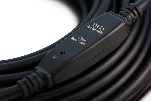 100 Feet Active USB Extension Cable 3.0 Male to Female with 3 Extension chipsets Signal Booster - Repeater Cord 30 Meters / 100 Feet (AC Power Supply Included)