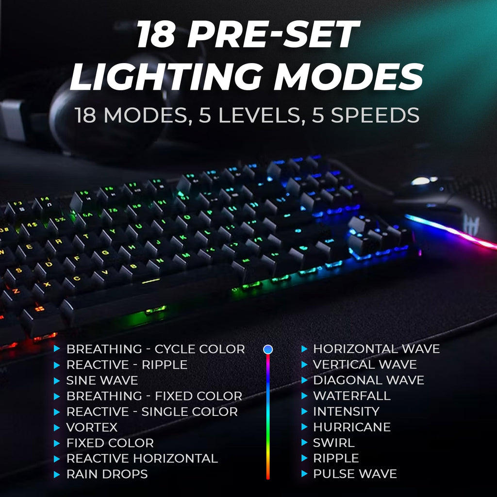 TECWARE Phantom+ 87 Key RGB Mechanical Gaming Keyboard, Black | TKL Thocky Creamy Keyboard, Hot Swappable, Double Shot ABS Keycaps, Wired USB-C, N-Key Rollover | Wraith Brown Linear Switch