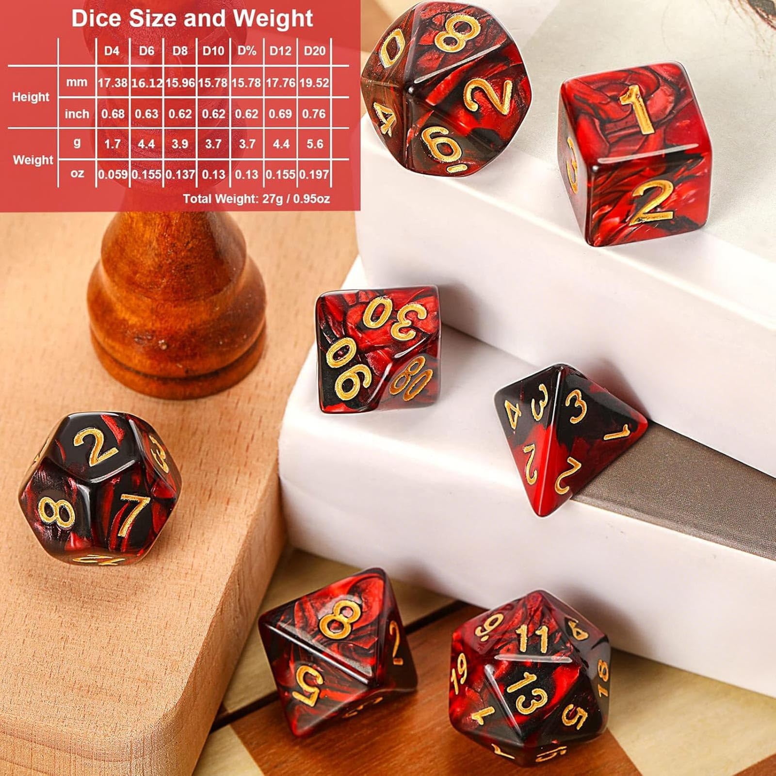 Yilloog 350 Pcs Dice Sets Bulk with Drawstring Bag Polyhedral Dice Sets Multi Role Playing Table Game D4 D6 D8 D10 D% D12 D20 (Mixed Style)