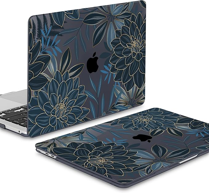 Mektron for MacBook Pro 13-inch Case 2022 2021 2020 Release A2338 M2 M1 A2289 A2251, Printed Plastic Hard Shell Cover for New MacBook Pro 13.3-inch Touch Bar Fits Touch ID, Dahlia Flower C035