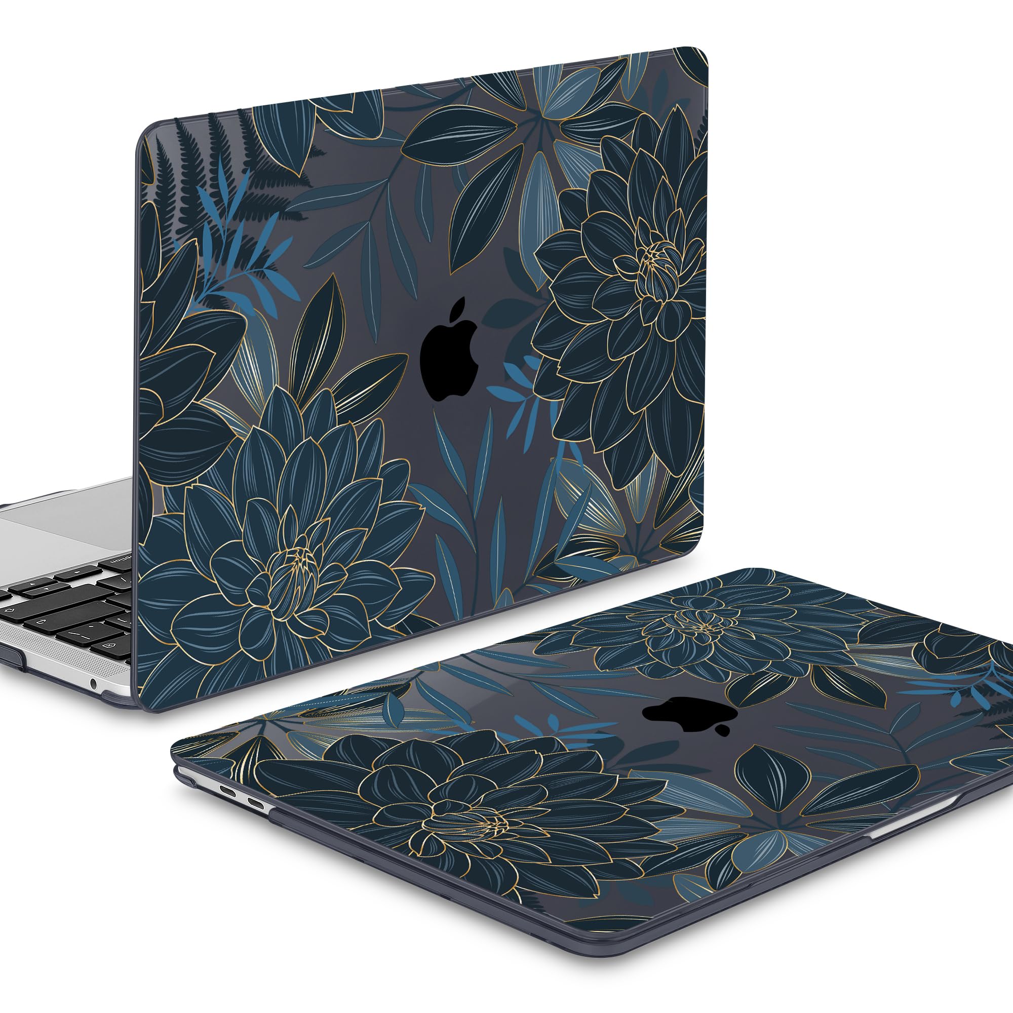 Mektron for MacBook Pro 13-inch Case 2022 2021 2020 Release A2338 M2 M1 A2289 A2251, Printed Plastic Hard Shell Cover for New MacBook Pro 13.3-inch Touch Bar Fits Touch ID, Dahlia Flower C035