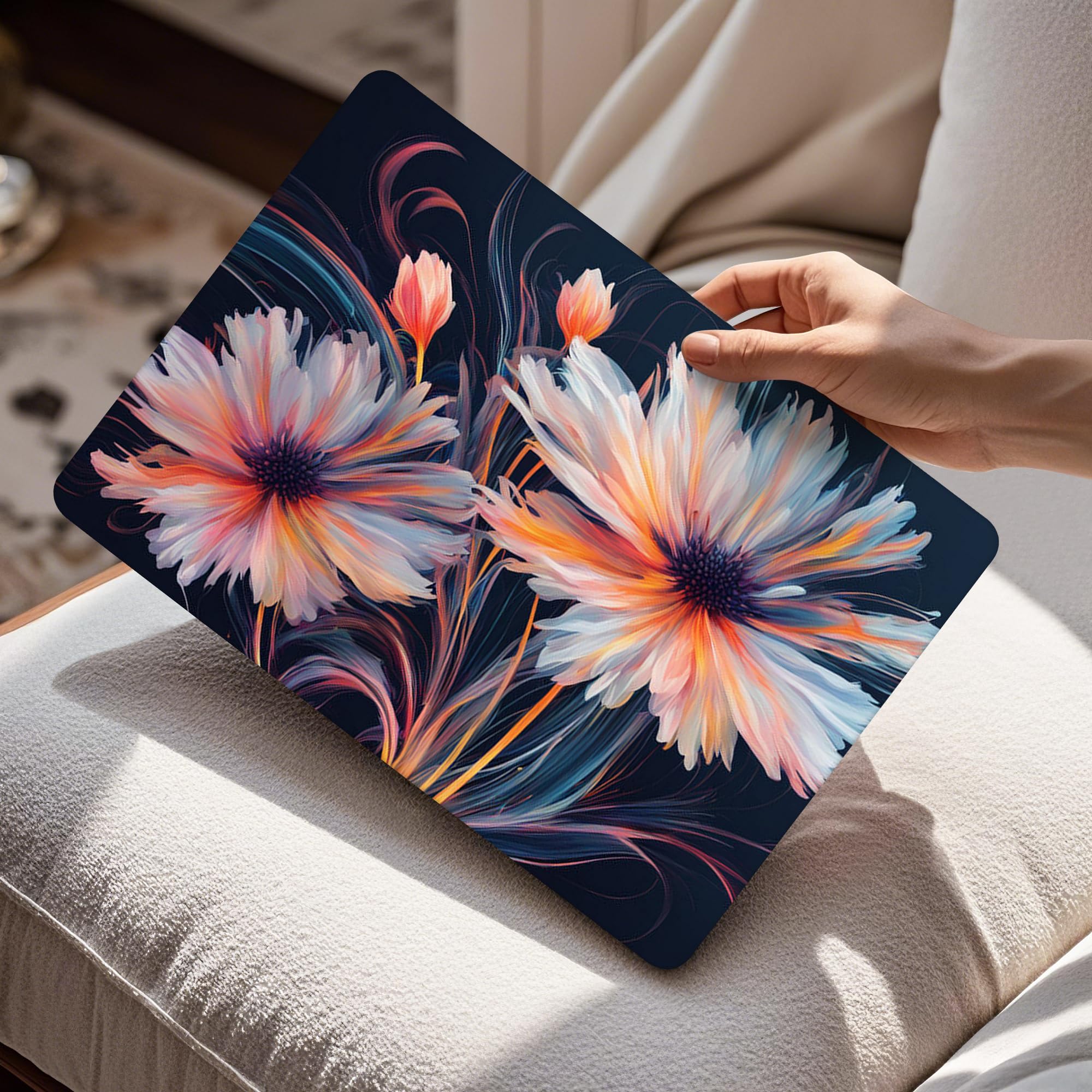 Mektron Case for 2026 MacBook Air 15 INCH M5 A3448 Compatible with M4 A3241 /M3 A3114 /M2 A2941 Printed Plastic Hard Shell Cover with 15.3" Liquid Retina Display Touch ID- Floral C337