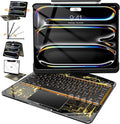 Intermerge Clear Keyboard Case for iPad Pro 13" (M4) 2024 Only, 360° Swivel Multi-Touch Trackpad, 7-Color RGB Backlit, Pencil Holder, Type-C, Power Indicator, Shadow Pulse