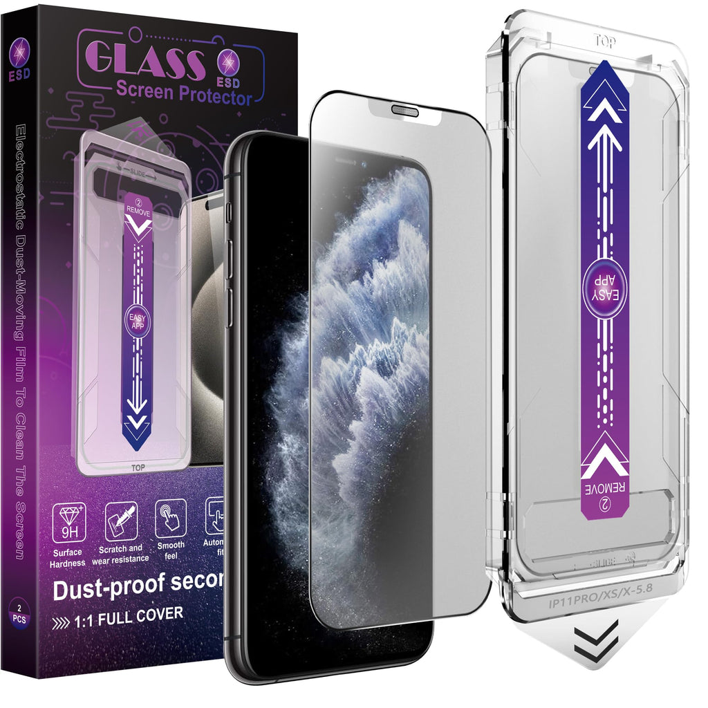 CHRYSHA 2-Pack Matte Screen Protector for iPhone 11 Pro and iPhone XS and iPhone X 5.8-Inch, Auto Dust Removal, No Bubbles, High Definition Clear, Easy Installation