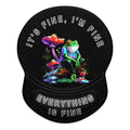 ITNRSIIET Ergonomic Mouse Pad with Gel Wrist Support Small Wrist Rest Smooth Surface Non-Slip PU Base Comfortable Office Supplies Pain Relief, 8.7 x 7.2 inches, Unhappy Frog