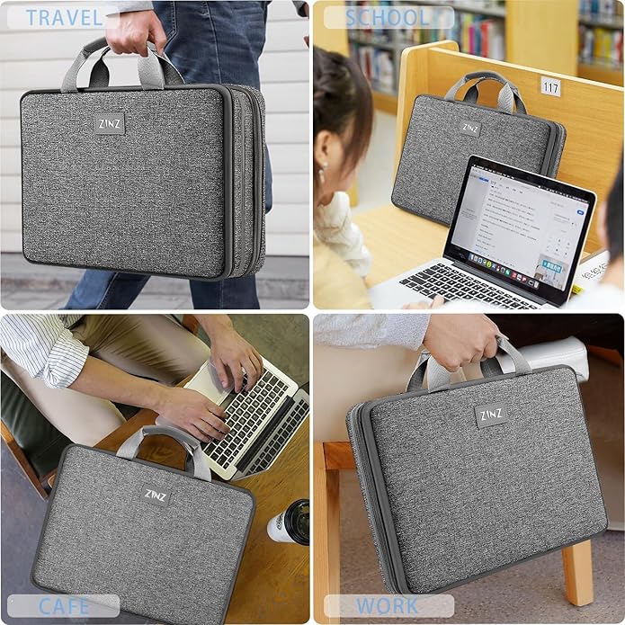 ZINZ Laptop Case Computer Sleeve Briefcase with Multi-pockets for 11.6 12.9 13 13.3 14 15 15.6 16 inch Notebooks