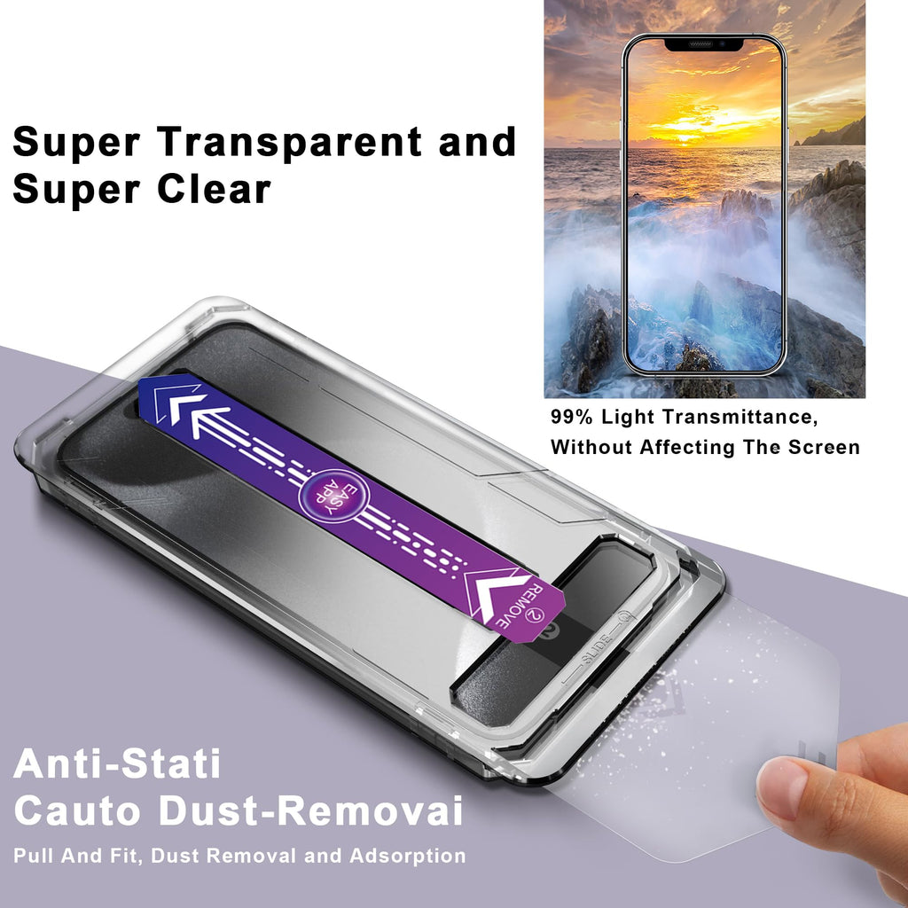 CHRYSHA 2-Pack Screen Protector Tempered Glass for iPhone 11 Pro and iPhone XS and iPhone X 5.8-Inch, Auto Dust Removal, No Bubbles, High Definition Clear, Easy Installation