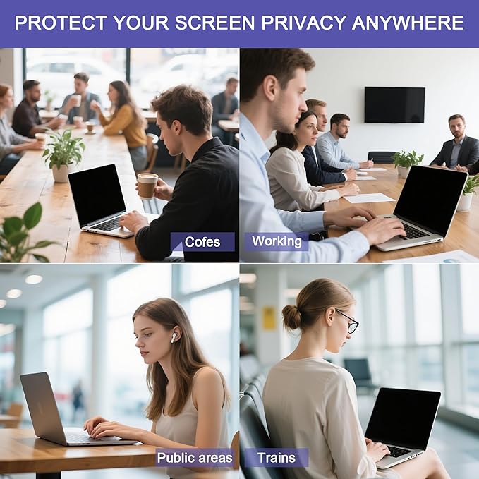 360° Privacy Screen Protector for Macbook Air 13.6/13 Inch (2022-2025, M2, M3，M4), Privacy Screen Filter for Macbook Air 13.6 Inch, Anti-Spy/Anti Fingerprint/Anti Blue Light/Anti Glare