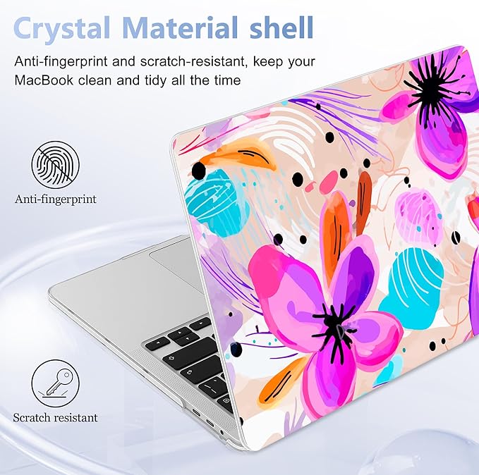 for MacBook Pro 16 inch Case 2019 2020 Release Model A2141, Plastic Hard Shell Cover with Keyboard Cover & Screen Protector for MacBook Pro 16 inch with Touch Bar & Touch ID, Trendy Floral